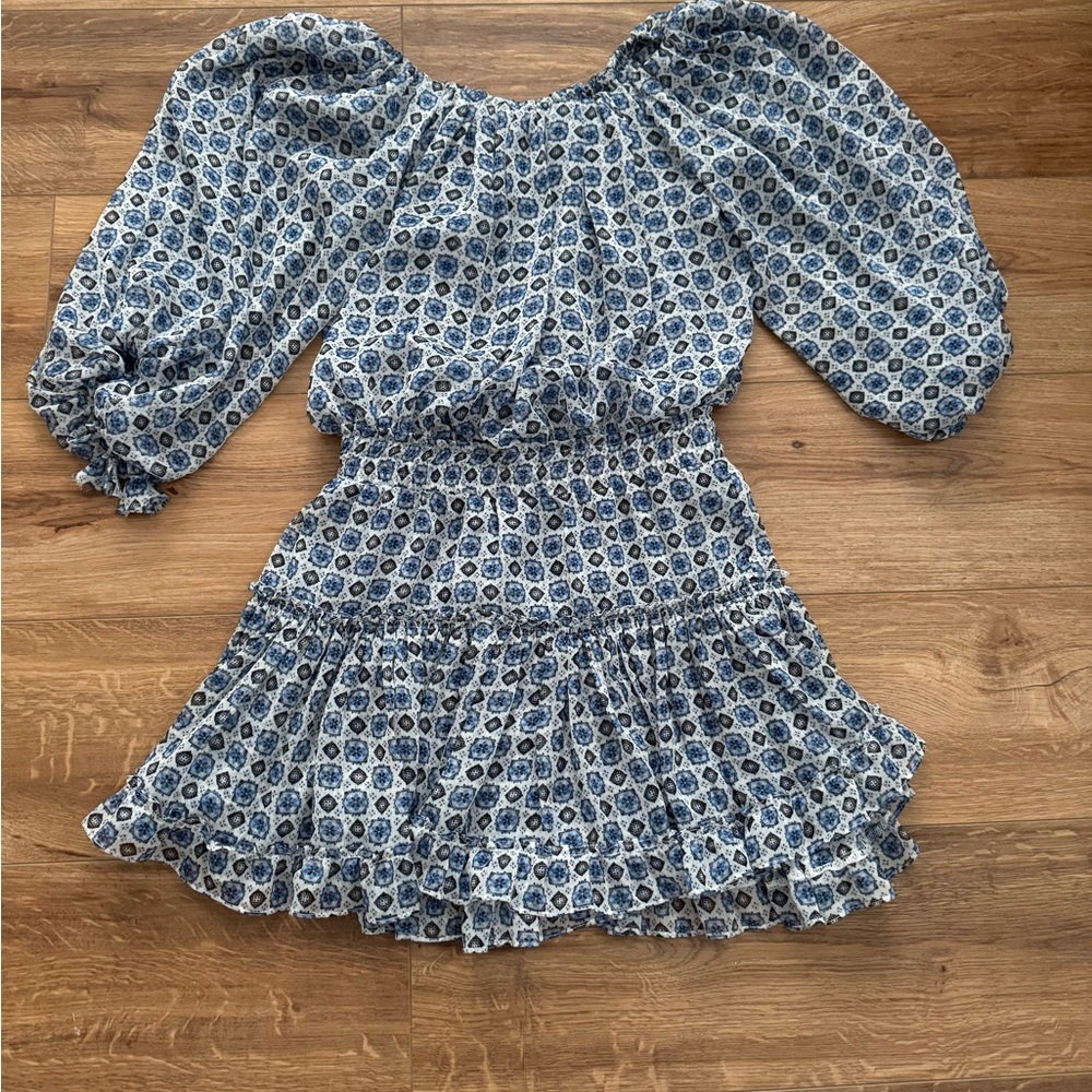 Misa Los Angeles Blue Floral Mini Dress